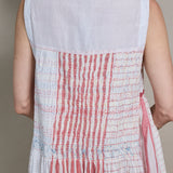 KEYA DRESS SLEEVELESS, WHITE // RED