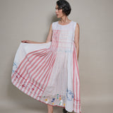 KEYA DRESS SLEEVELESS, WHITE // RED