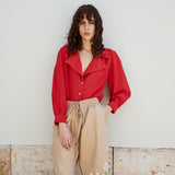 ROSE SHORT, TAN COTTON POPLIN