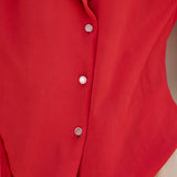 CAMELIA SHIRT, RED CREPE DE CHINE SILK