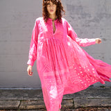 FRANGIPANI DRESS, PINK SILK