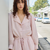 CAMELIA SHIRT, BLUSH CREPE DE CHINE SILK