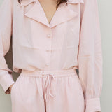 CAMELIA SHIRT, BLUSH CREPE DE CHINE SILK