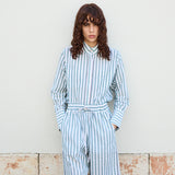 NEEM HAND LOOM SHIRT, GREEN STRIPE COTTON