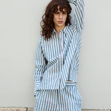NEEM HAND LOOM SHIRT, GREEN STRIPE COTTON
