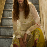 FLORA DRESS, WHITE / YELLOW CHIKAN EMBROIDERY