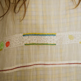 FLORA DRESS, WHITE / YELLOW CHIKAN EMBROIDERY
