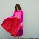 CAMELIA DRESS, FUCHSIA SILK