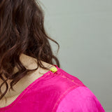 CAMELIA DRESS, FUCHSIA SILK