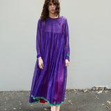 POPPY DRESS, PURPLE COTTON SILK
