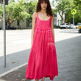 PRIMROSE SLIP DRESS, TIE&DYE FUCHSIA SILK