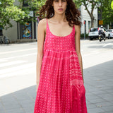 PRIMROSE SLIP DRESS, TIE&DYE FUCHSIA SILK