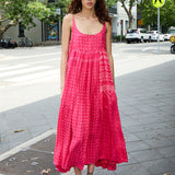 PRIMROSE SLIP DRESS, TIE&DYE FUCHSIA SILK