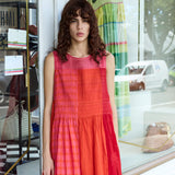MARIGOLD DRESS SLEEVELESS, TANGERINE COTTON