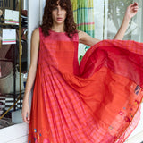 MARIGOLD DRESS SLEEVELESS, TANGERINE COTTON