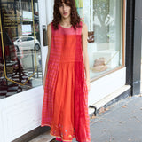 MARIGOLD DRESS SLEEVELESS, TANGERINE COTTON