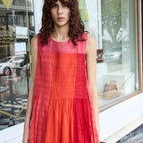 MARIGOLD DRESS SLEEVELESS, TANGERINE COTTON