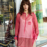 TULIPA SHIRT,  WATERMELON COTTON SILK SHEER