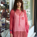 TULIPA SHIRT,  WATERMELON COTTON SILK SHEER