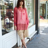 TULIPA SHIRT,  WATERMELON COTTON SILK SHEER