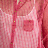 TULIPA SHIRT,  WATERMELON COTTON SILK SHEER