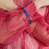 TULIPA SHIRT,  WATERMELON COTTON SILK SHEER