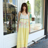 SUNFLOWER SLIP DRESS, YELLOW COTTON