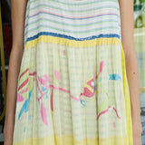 SUNFLOWER SLIP DRESS, YELLOW COTTON