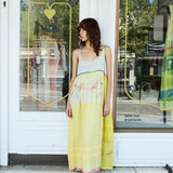 SUNFLOWER SLIP DRESS, YELLOW COTTON