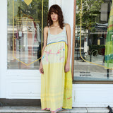 SUNFLOWER SLIP DRESS, YELLOW COTTON