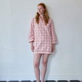 LILY MINI TUNIC, PINK CHECK COTTON