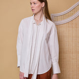 LILY SHIRT, WHITE COTTON POPLIN