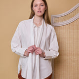 LILY SHIRT, WHITE COTTON POPLIN