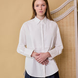 JASMINE SHIRT, WHITE COTTON POPLIN