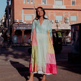 RAINBOW CAFTAN, MULTICOLOR SILK