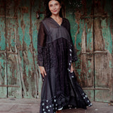 RAVEN KAFTAN, BLACK COTTON SILK