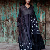 RAVEN KAFTAN, BLACK COTTON SILK