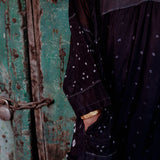 RAVEN KAFTAN, BLACK COTTON SILK