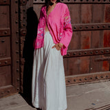 MAHA OVERLAY, FUCHSIA PINK COTTON