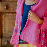 MAHA OVERLAY, FUCHSIA PINK COTTON