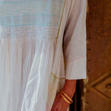 RAINBOW EMBROIDERY DRESS, MULTI COLOR COTTON SILK