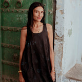 KAJAL SLIP DRESS, BLACK SILK