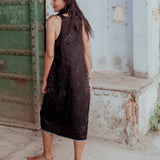 KAJAL SLIP DRESS, BLACK SILK