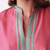 RUBY MAXI TUNIC, PINK SILK
