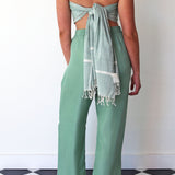 JADE PANT,  GREEN SILK