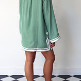 JADE MINI TUNIC, GREEN SILK