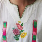 FRIDA TUNIC, HAND EMBROIDERY COTTON SHORT SLEEVE