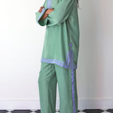 JADE PANT,  GREEN SILK