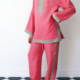 RUBY PANT, PINK SILK