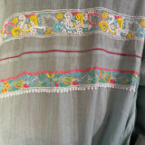 MUSLIN DRESS, BLUE CHIKANKARI - SAAKI
